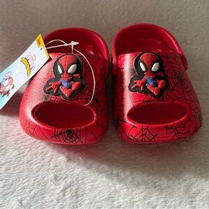 Spider-Man Kids Clogs - Red Boys Size 5-6‎ Slip On Shoes New